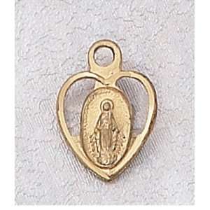  Gold Filled Catholic Miraculous Round Mary Medal Baby 