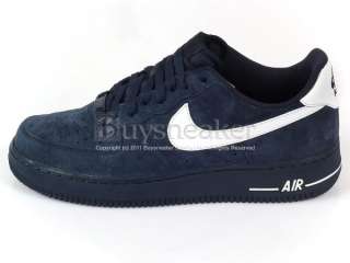 Nike Air Force 1 07 Obsidian/White Navy Suede Classic Low 2011 Mens 