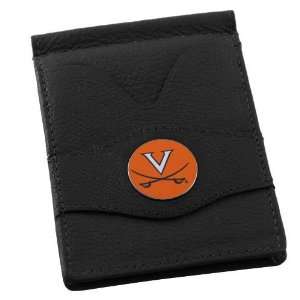 NCAA Virginia Cavaliers Black Front Pocket Card Holder & Money Clip