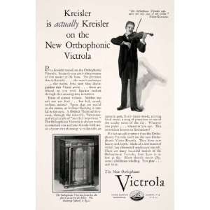  1927 Ad Victor Victrola Kreisler Orthophonic Fritz 