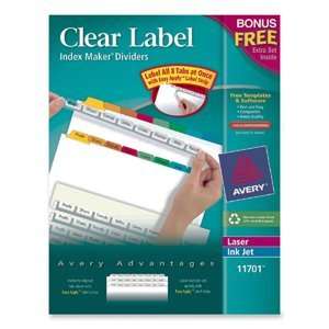  Avery Clear Label Index Maker Divider AVE11701 Office 