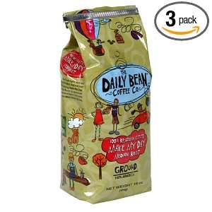 Daily Bean Make My Day Medium Roast, Ground Coffee, 16 Ounce Bags 