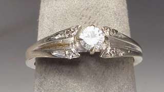 Vintage 14K White Gold .26 Ct. Diamond Ring  
