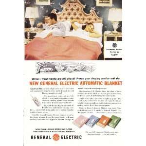   General Electric GE Automatic Blanket Couple Original Vintage Print Ad