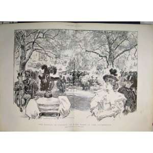    1897 Hyde Park London Summer Day Out Antique Print