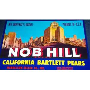  Old San Francisco Nob Hill Pear Crate Label, 1970s 