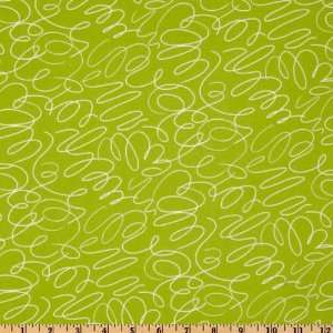  44 Wide Fantasia Loop De Loop Lime Fabric By The Yard 