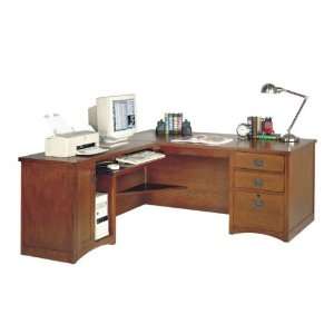 California Bungalow Desk With Left Return Desk (Mission Oak) (29H x 