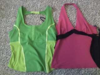 byer pink black halter l venus williams green exercise tank new with 