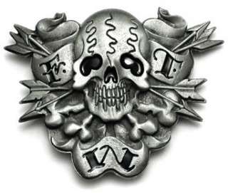    F.T.W. Belt Buckle Punk Skull Rocker Tattoo Hooligan Clothing