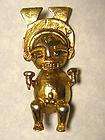 VTG Alva Studios Aztec Pre Columbian Deity Gold Plated Pin Brooch 