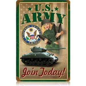  Army Pin Up Allied Military Vintage Metal Sign   Victory 