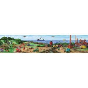 Construction Panoramic Mural Style Wall Border Small Construction 