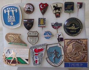 set sport badges pins different countries varied rare *  