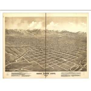  Historic Salt Lake City, Utah, c. 1875 (L) Panoramic Map 