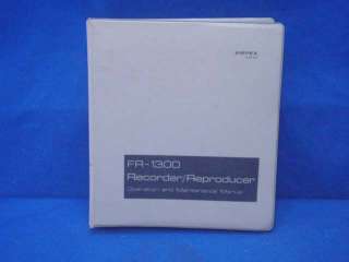 Ampex FR 1300 Recorder/Reproducer Op & SERVICE Manual  