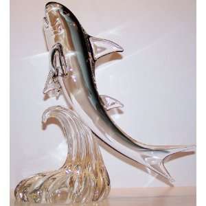  Franco Bottaro Shark Murano Art Glass Sculpture 