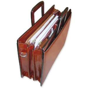   Sienna Triple Gusset Top Zip Leather Briefcase