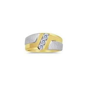  0.26 CT DIAGONAL CHANNEL TWO TONE MENS RING 9.0 Jewelry