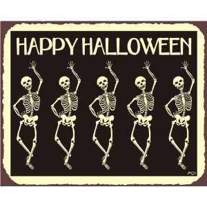  Halloween Skeletons Metal Art Sign: Home & Kitchen