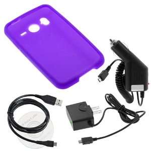  GTMax Purple Soft Silicone Case + Car Charger + Home 