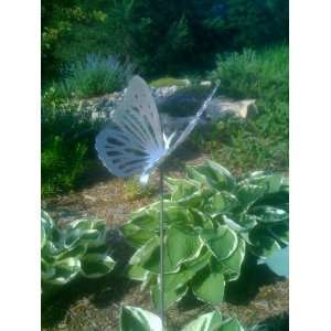  Large Metallic Butterfly Garden Stakes: Patio, Lawn 