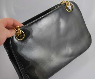 Vintage Andrew Geller Black Patent Gold Chain Handbag  