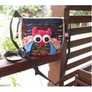  Thai Handmade Semicircle Owl Bag#size M 01 Sports 