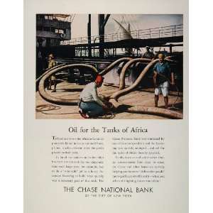1943 Ad Chase National Bank Oil Tanker Africa Tank WWII Wartime New 