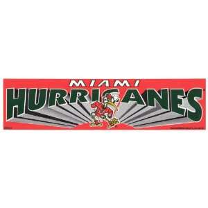  University of Miami Hurricanes NCAA Bumper Sticker Strip 