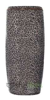 New Womens Animal Leopard Belted Bodycon Skirts Ladies Bandage Pencil 