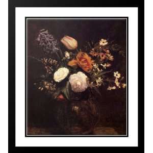   , Ignace Henri Jean Theodore 28x32 Framed and Double Matted Flowers