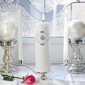  4 Piece Royal Personalized Unity Candle Set   White or 