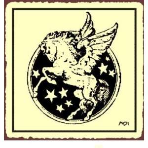  Pegasus In Round Medieval Metal Art Retro Tin Sign: Home 