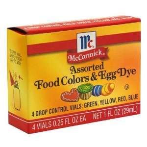 McCormick Food Colors & Egg Dye, Four Assorted, 0.25 Ounce Vials (Pack 