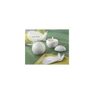  Golf Ball Tea Light and Unique Golf Club Shaped Place Card 