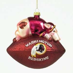   Mouth Blown Glass Mascot Football Christmas Ornament: Home & Kitchen