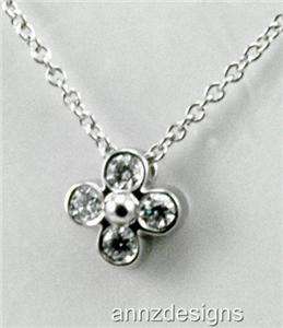 Authentic Tiffany & Co. 4 stone Diamond Necklace In Solid Platinum 