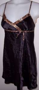 Morgan Taylor Intimates NWT Leopard Black Gown Sleepwear  