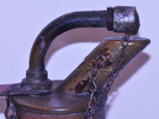 Antique Primitive Miners Carbide Copper & Brass Lamp Lantern Light 