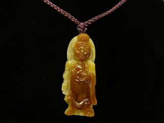 Chinese Jade Buddha Pendant Necklace s1195v  