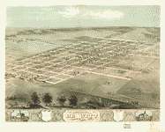 26 Antique Historic Panoramic Maps of Iowa IA on CD  