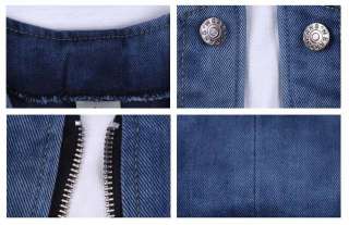 2012 New Womens V Neck Unique Cuff Cropped Short Denim Jean Jacket 