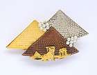 PYRAMID EGYPT EGYPTIAN CLEOPATRA SAND Pin Brooch HOLIDAY Gifts OOAK 