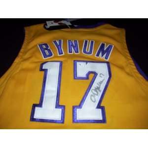  GAI Authentic Andrew Bynum Autograph Los Angeles Lakers Jersey 