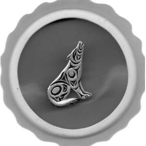  CANADA Pewter Howling Wolf Pin (Native Northern American 