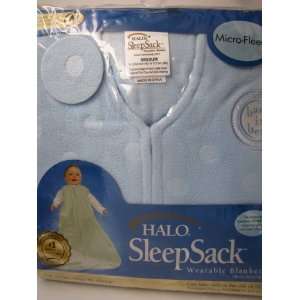 Pack Halo SleepSack Wearable Blanket, Blue Polka Dot Embossed Micro 