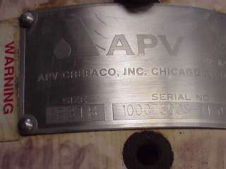 APV 2 model R3TS Stainless Steel Rotary Lobe Pump w 1HP Motor 36 GPM 