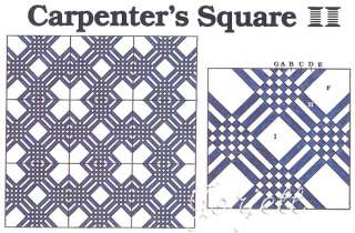 Carpenters Square Quilt Block & Quilt quilting pattern & templates 