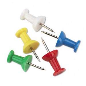  Plastic Head Push Pins, Assorted Colors, 100/box: Office 